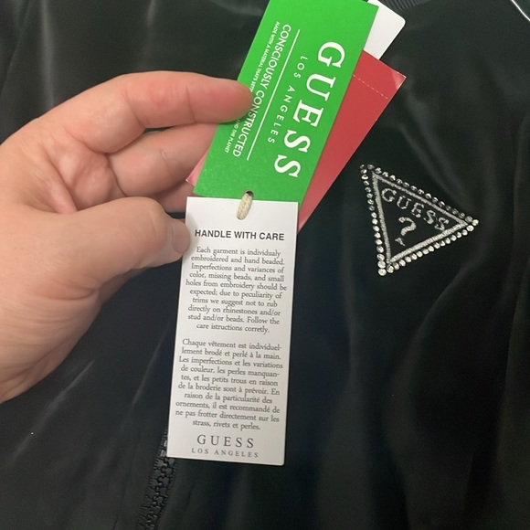 Guess Girls “Valerie” Velour Zip-Up Sweater Size 10 - Picture 7 of 9